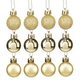 Petite boule de Noël polystyrène doré Ø3cm x12