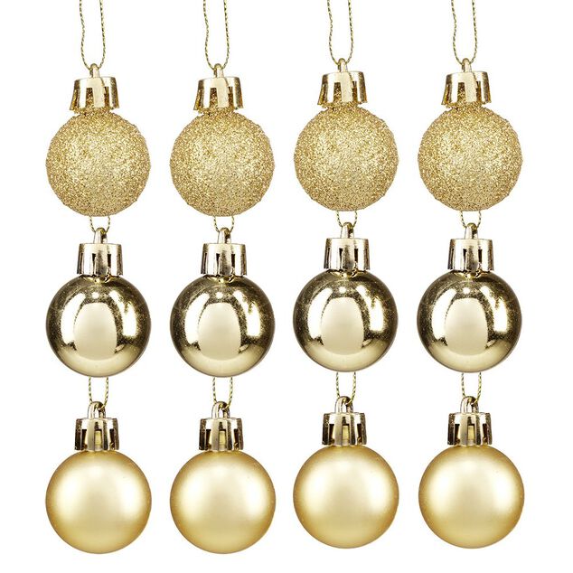 Petite boule de Noël polystyrène doré Ø3cm x12