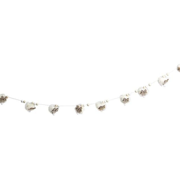 Guirlande No&euml;l cerf blanc 1,8m