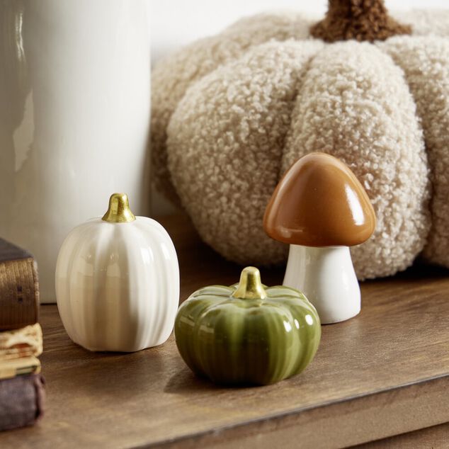 D&eacute;coration de table &agrave; poser x6 th&egrave;me automne en c&eacute;ramique &Oslash;4,5xH7cm