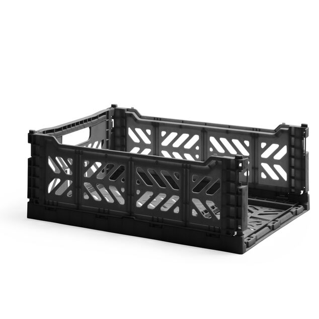 Casier pliable en plastique noir 40x30xH15cm