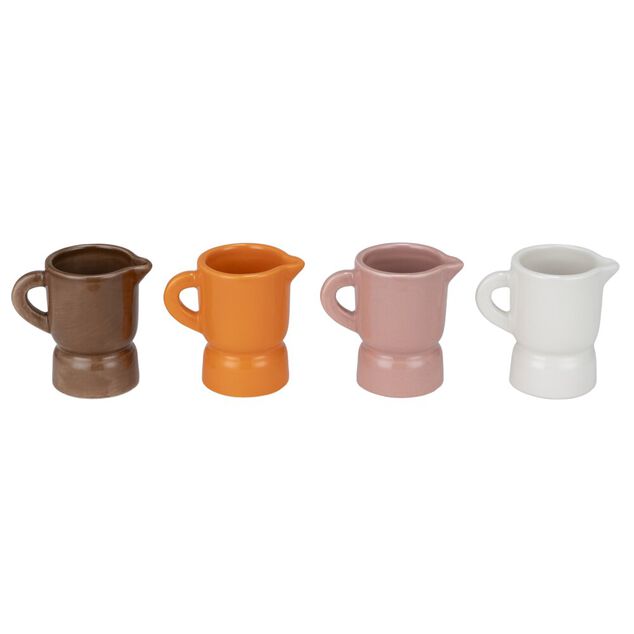 Tasse &agrave; caf&eacute; 60ml x4 forme pichet dolomite &Oslash;5xH6,3cm