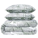 Parure de lit 2 personnes 240x220cm réversible motif végétal vert