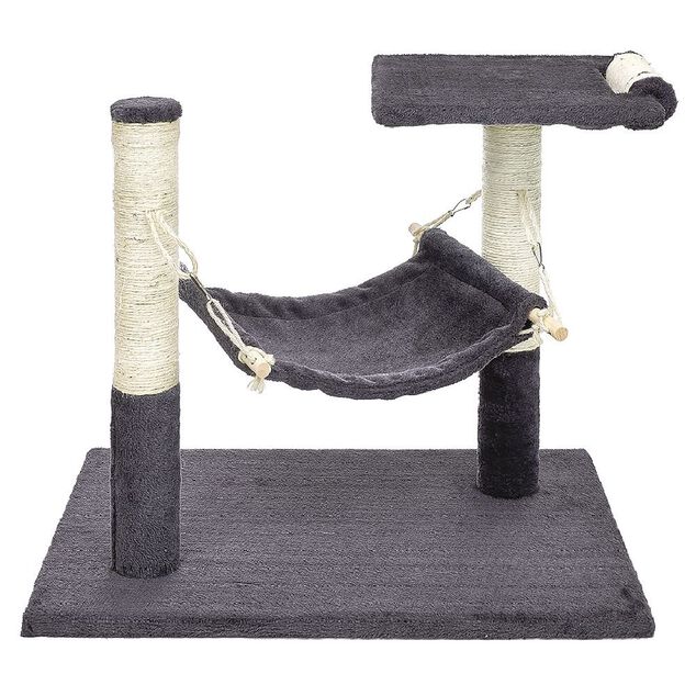 Arbre &agrave; chat 3 griffoirs 1 plateforme 1 hamac 49x40xH60cm