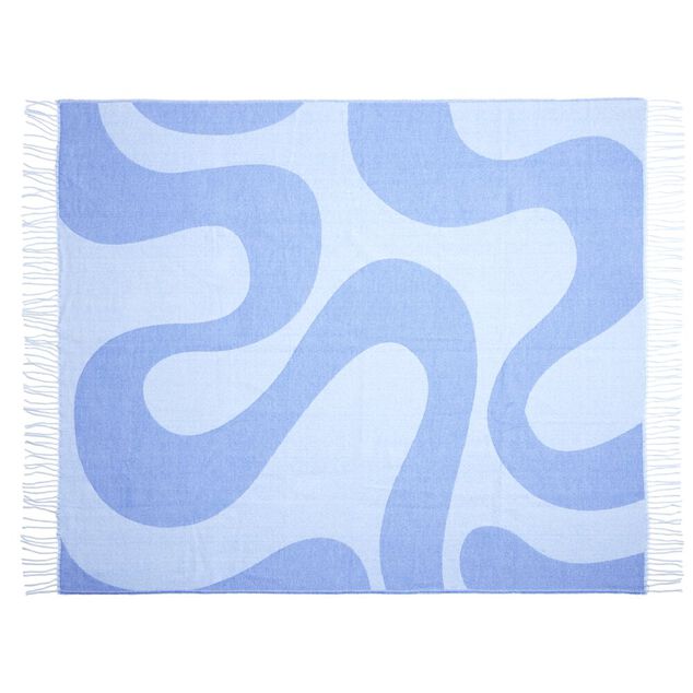 Plaid motif vague pop avec franges 130x160cm (3 mod&egrave;les)