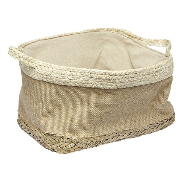 Pani&egrave;re rectangulaire en jonc naturel L34x24 cm