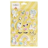 Sticker 3D enfant 1 feuille licorne ou ouistiti