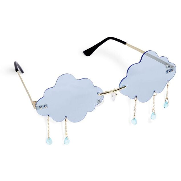 Lunettes fantaisie adulte nuage bleu avec pendentifs