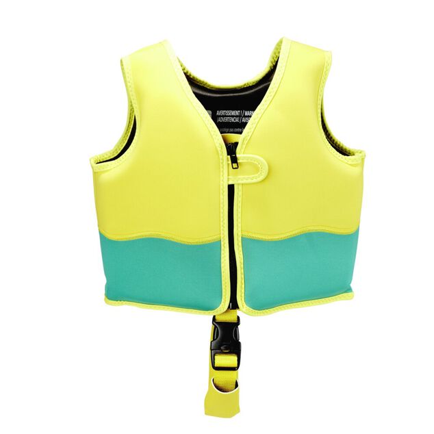 Gilet de natation enfant flottaison jaune et vert 3/6ans