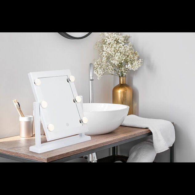 Miroir &agrave; poser avec lumi&egrave;re led