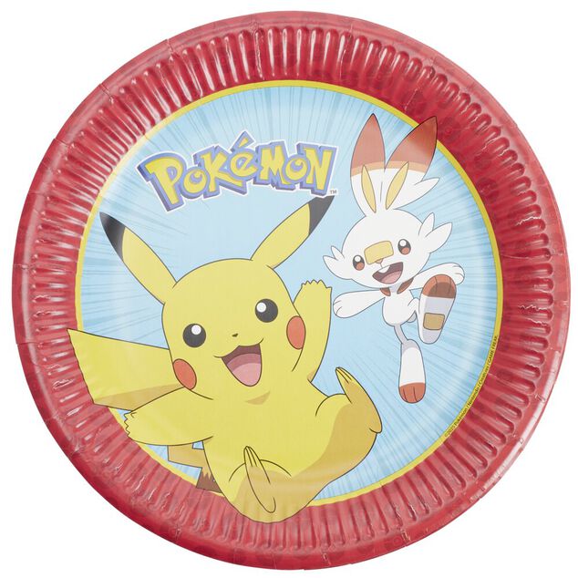 Assiette carton x8 Pok&eacute;mon &Oslash;22,5cm
