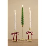 Bougie chandelle x2 forme sapin Ø4xH25cm (2 modèles)
