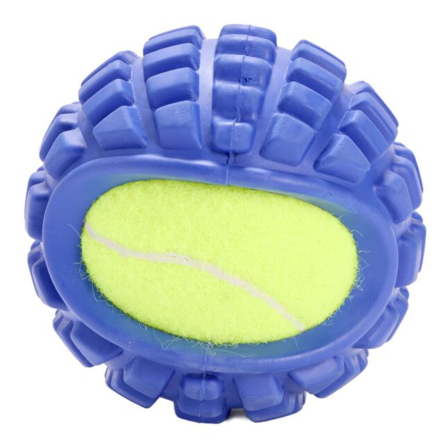 Jouet pour chien balle rigide caoutchouc bleu &Oslash;9,8cm