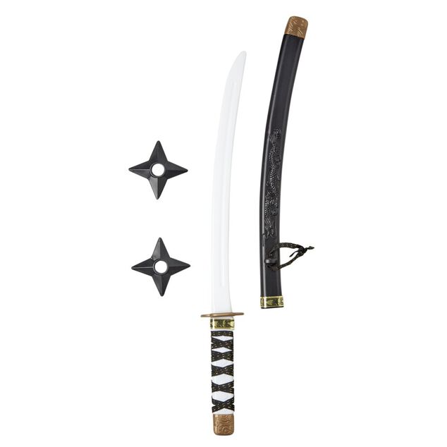Kit d'accessoire ninja pour enfant avec sabre et 2 &eacute;toiles