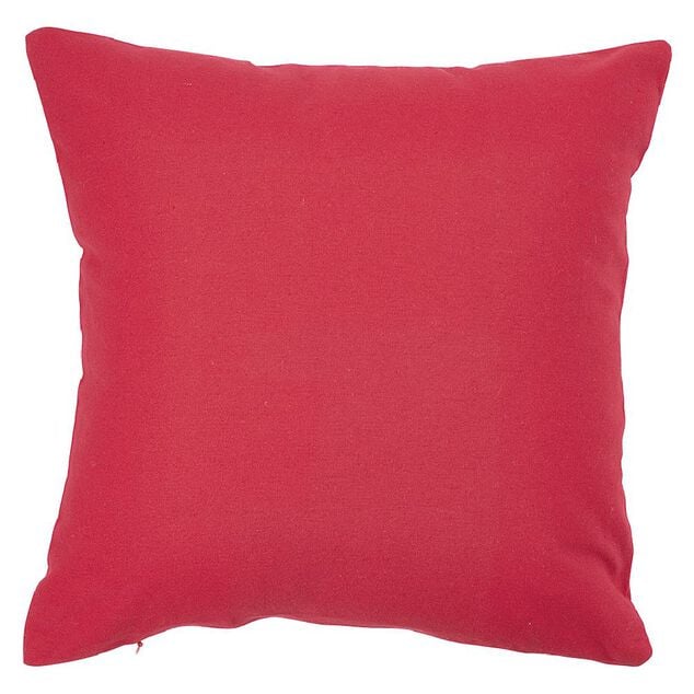 Housse de coussin carr&eacute; rouge uni
