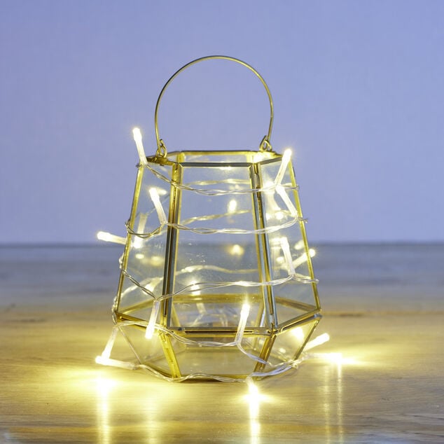 Guirlande lumineuse &agrave; piles 20LED blanc chaud 2,2m