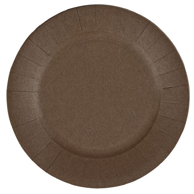 Lot de 10 assiettes en carton taupe Ø18 cm