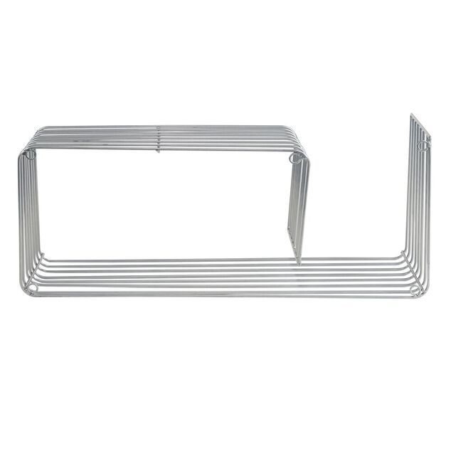 &Eacute;tag&egrave;re murale en m&eacute;tal gris argent&eacute; 50x16xH20cm
