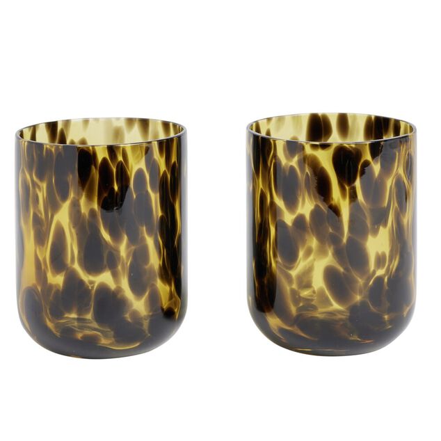 Verre soufflé x2 motif tacheté 500ml (2 modèles)