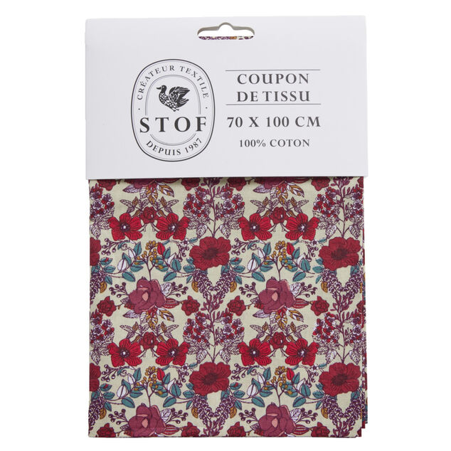 Coupon tissu imprim&eacute; Madison 70x100cm coton multicolore