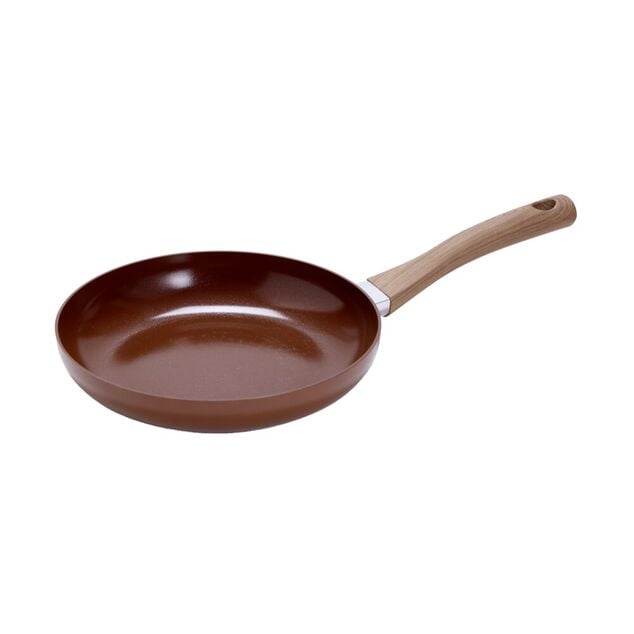 Po&ecirc;le anti adh&eacute;sive tous feux manche effet bois &Oslash;24cm (2 mod&egrave;les)