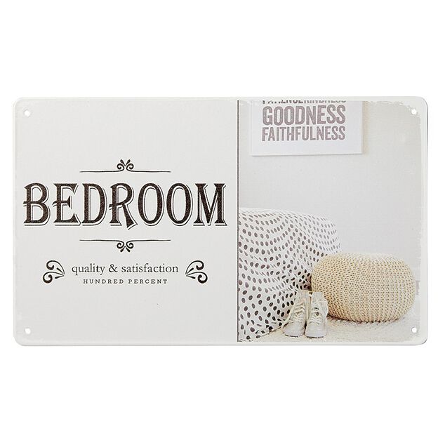 Pancarte décorative pièces de la maison en métal