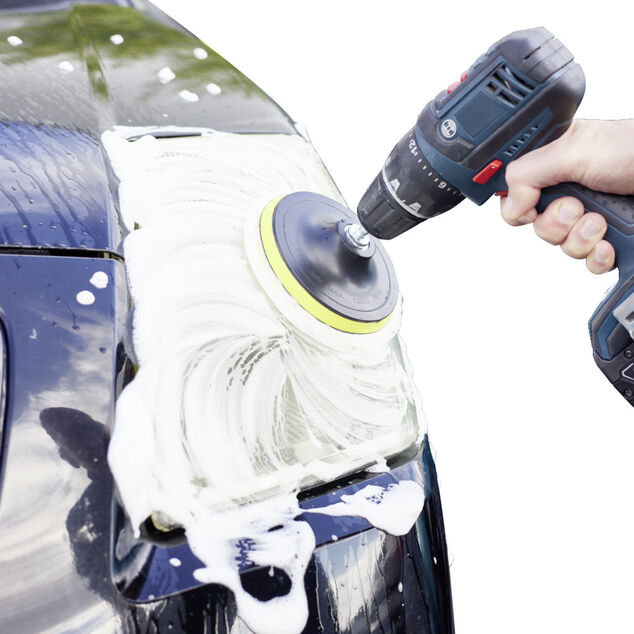 Kit éponge et disque de polissage x5 adaptable visseuse Ø12,5cm