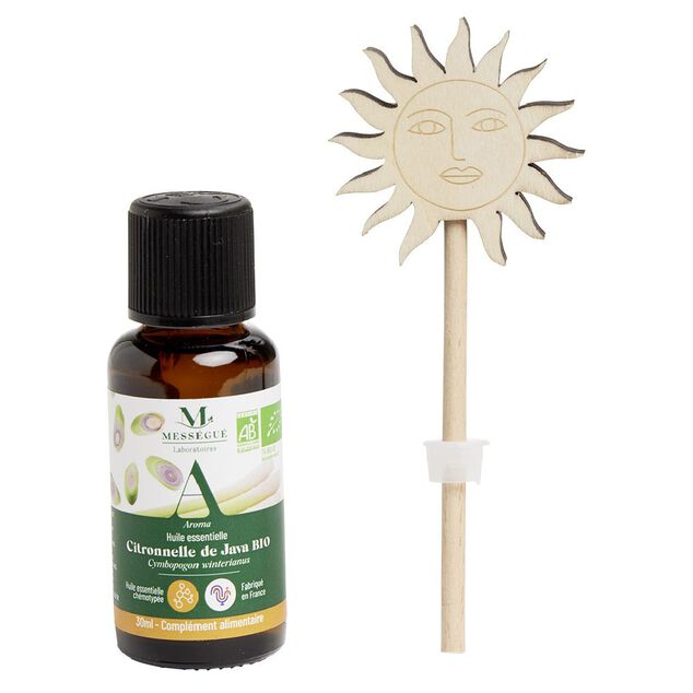 Diffuseur Duo Capilla et huile essentielle de citronnelle bio Mességué 30ml