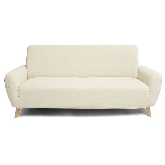 Prot&egrave;ge canap&eacute; extensible 3 places L195-230cm velours c&ocirc;tel&eacute; noir