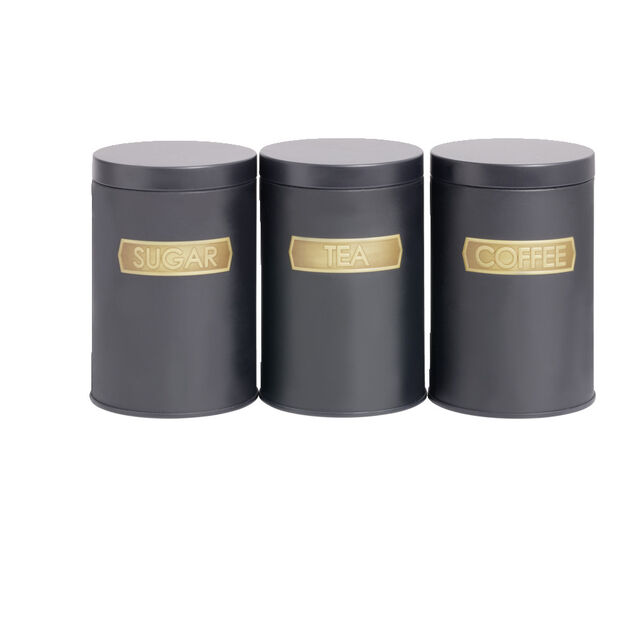 Boîte alimentaire acier noir et doré Ø9xH12cm - 3 modèles