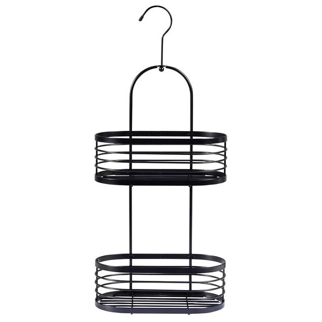 Serviteur de douche 2 niveaux m&eacute;tal noir