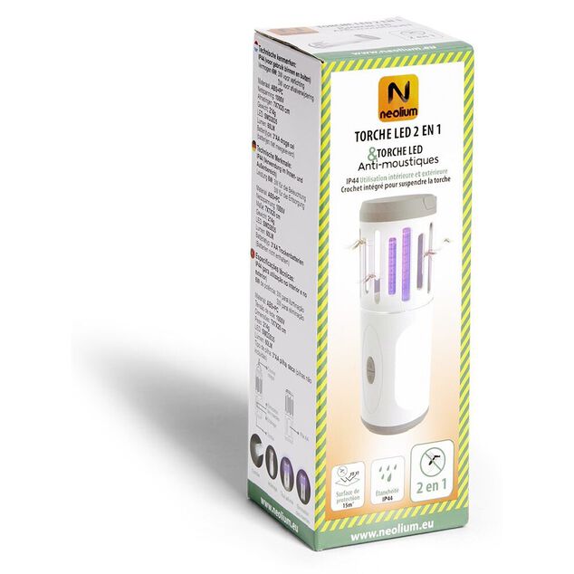 Lampe anti-nuisibles avec lampe torche &agrave; piles &Oslash;7x20cm