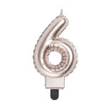 Bougie anniversaire chiffre 6 rose gold
