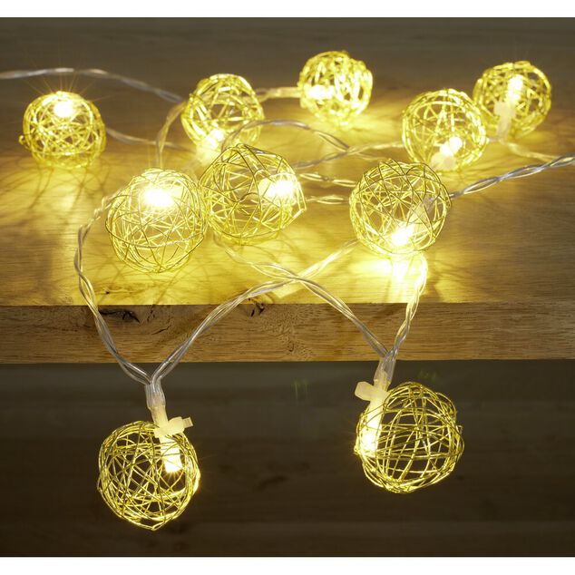 Guirlande lumineuse 10 LED blanc chaud 1,2m