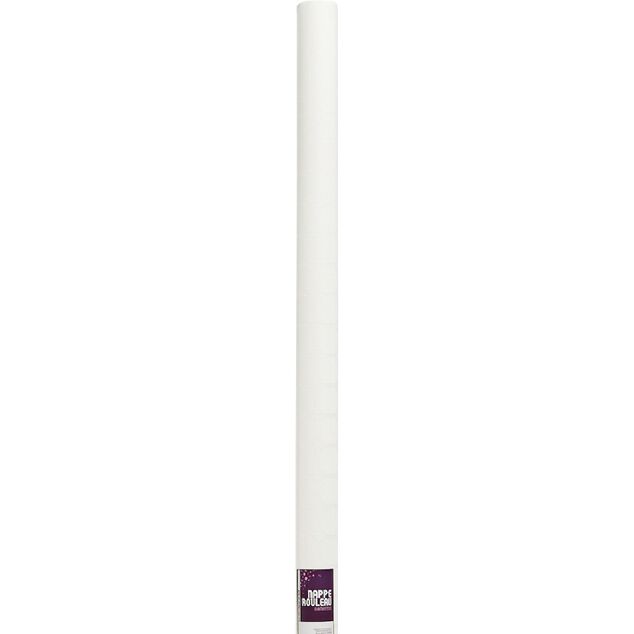 Nappe damass&eacute;e blanche en papier 25 m