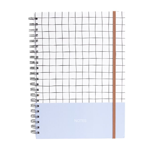Carnet spirale A4 avec élastique 21x29cm couverture quadrillée 200 pages