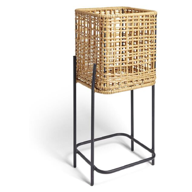 Porte plante osier m&eacute;tal Bali 32x29xH71cm