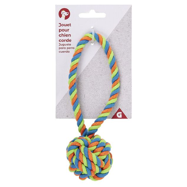 Jouet pour chien Poign&eacute;e en corde avec noeud L.18 cm