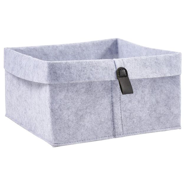 Panière de rangement feutrine gris 25x25xH18cm