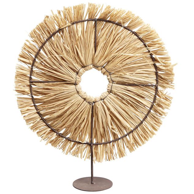 D&eacute;coration sur pied en fibre naturelle H35,5 cm