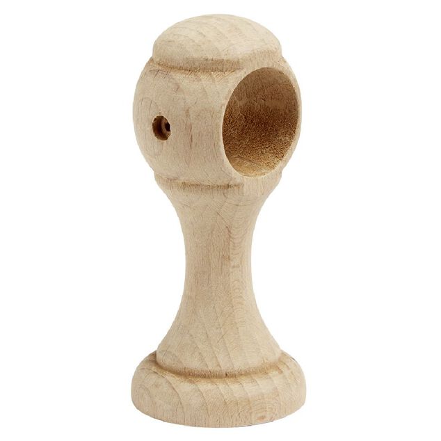 Support de tringle moyen &agrave; oeil en bois naturel &Oslash;28mm