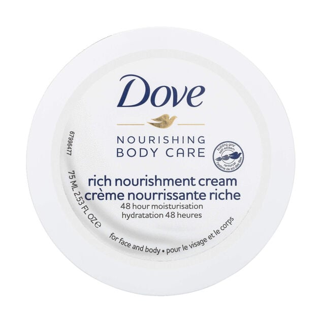 Cr&egrave;me Dove visage et corps nourrissante riche hydratation 48H 75ml