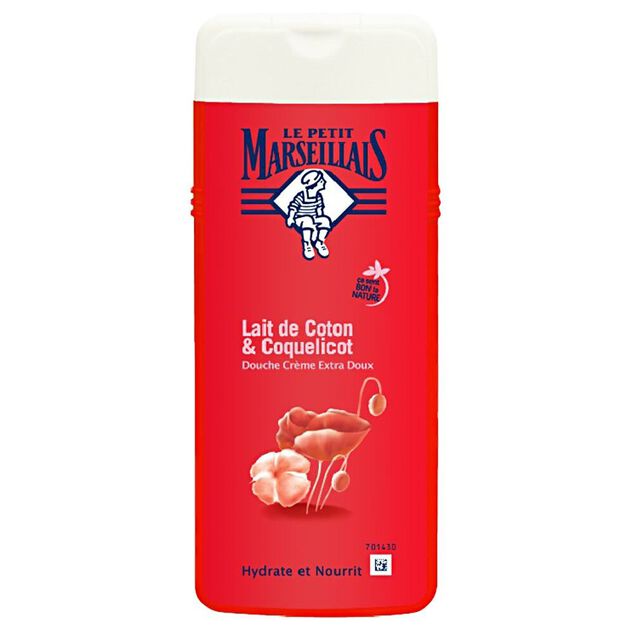 Gel douche Le Petit Marseillais Lait de coton & coquelicot 400ml
