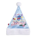 Bonnet de No&euml;l Disney Stitch Aloha Christmas bleu et blanc 26xH34cm