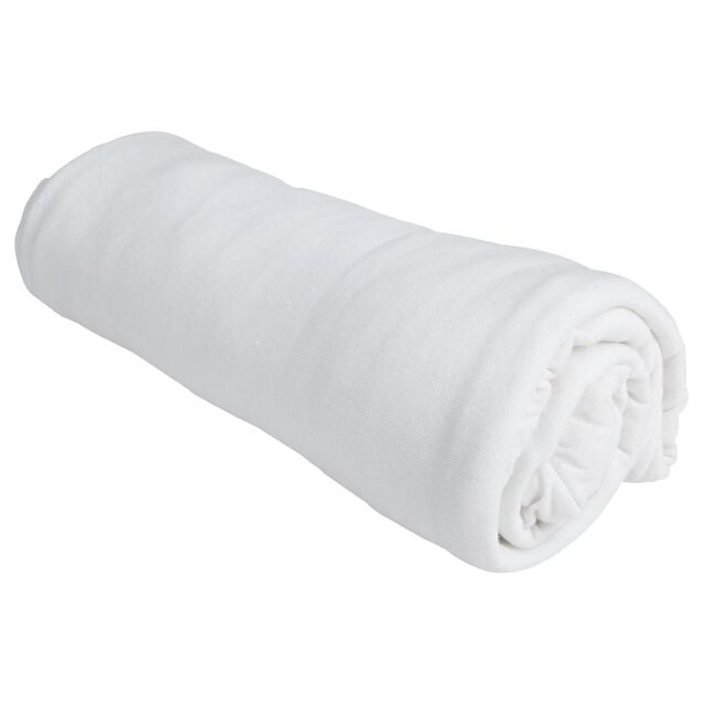 Drap housse blanc 1 personne 90x190cm