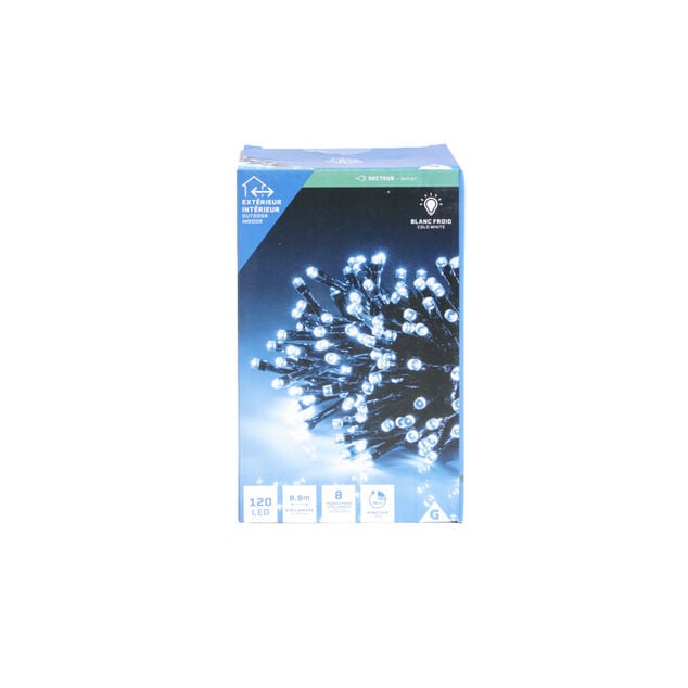 Guirlande lumineuse ext&eacute;rieur 120LED blanc froid 8,9m