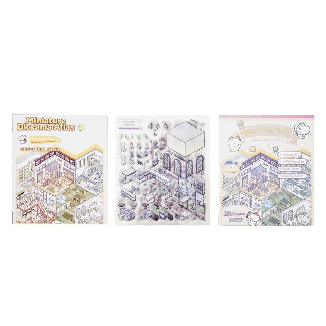 Livre stickers 3D paysage miniature 16 pages 13x15cm (4 mod&egrave;les)
