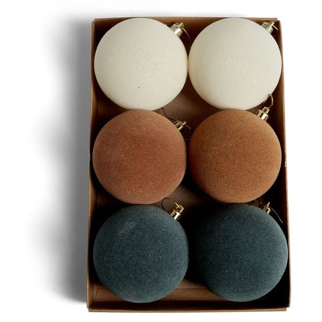 Boule de No&euml;l effet velours &Oslash;8cm x6