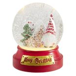 Boule à neige lumineuse Merry Christmas gnome et sapin Ø10xH12cm