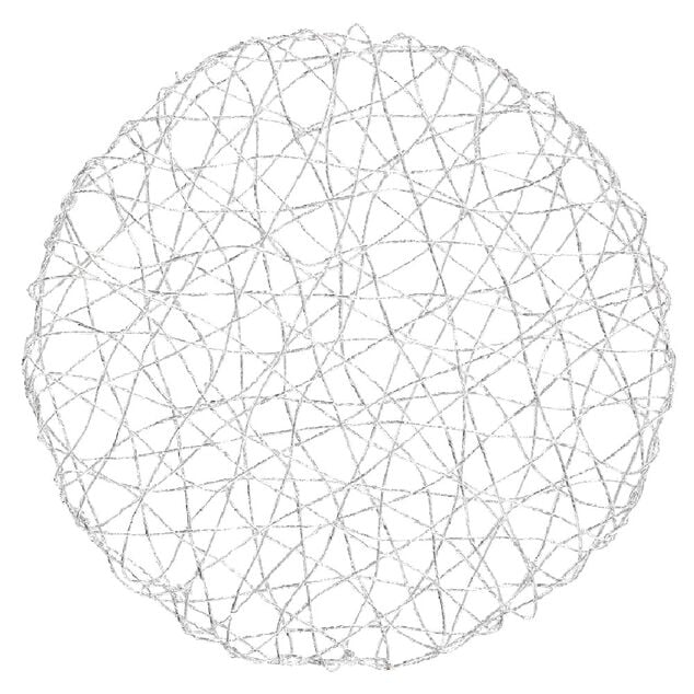 Set de table rond ajour&eacute; fil Argent&eacute;